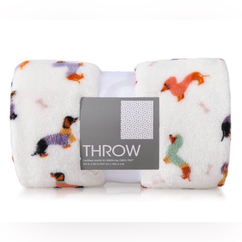 New Colorful Dachshund Print Throw Blanket